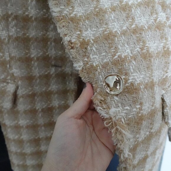 Mango Tweed Jacket Blazer With Jewel Button S - Picture 4 of 7